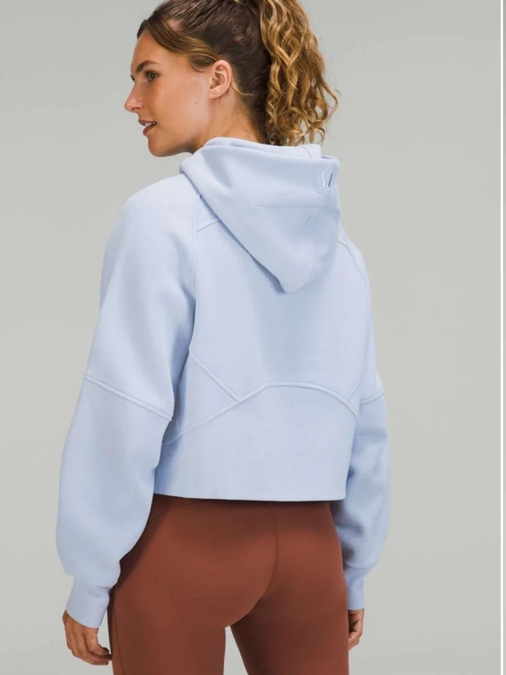 Lululemon Scuba Oversized Full Zip Hoodie Sweatshirt in Blue Linen Size M/L